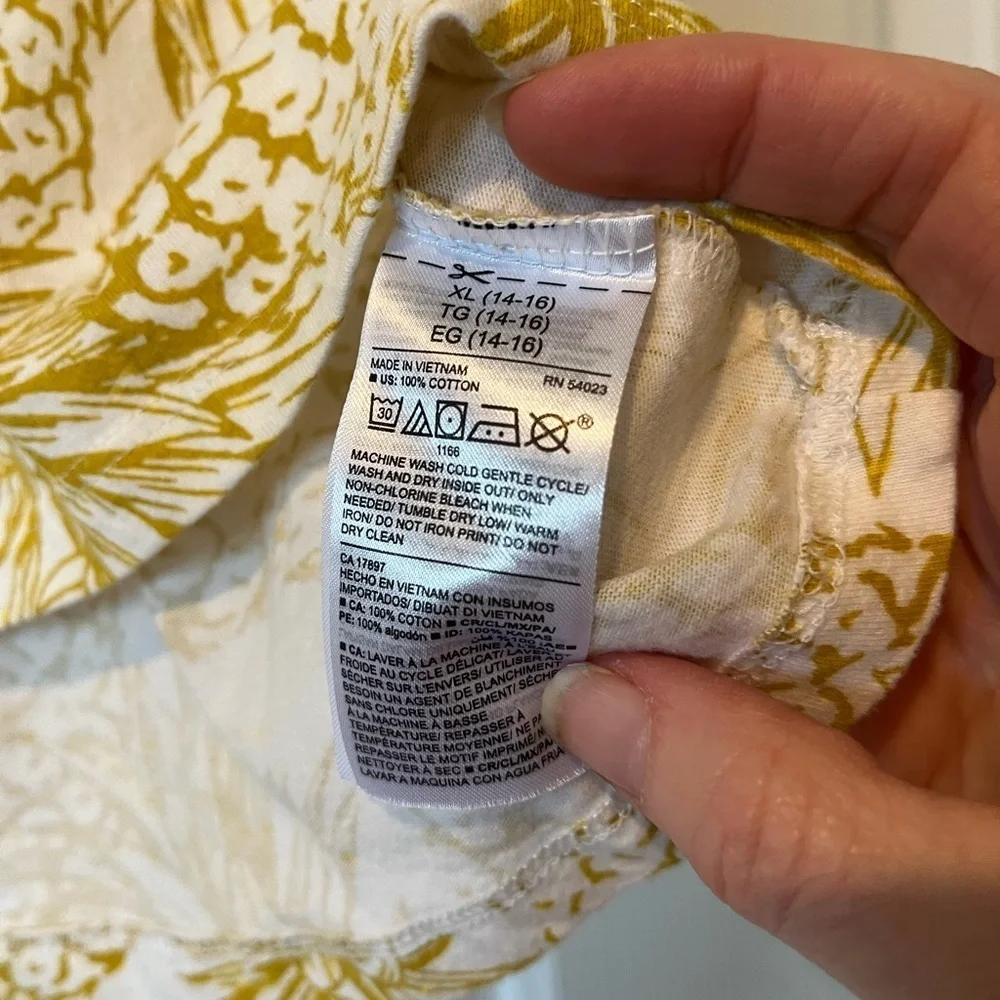 Old Navy Yellow Patterned Softest Tee XL